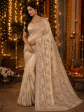 The Ivory Biscoff Glitz Saree