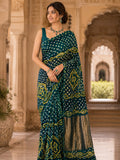 The Regal Drape - Satin Bandhani