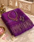 Neelambari Satin Bandhani