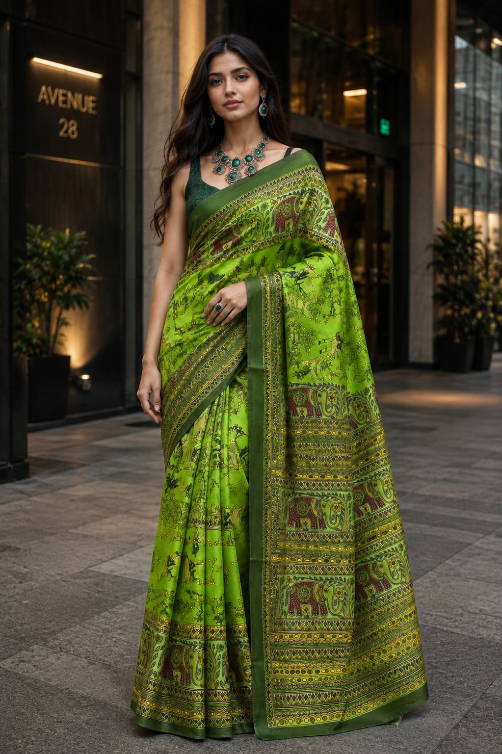 Madhubani Gaja – Banana Silk
