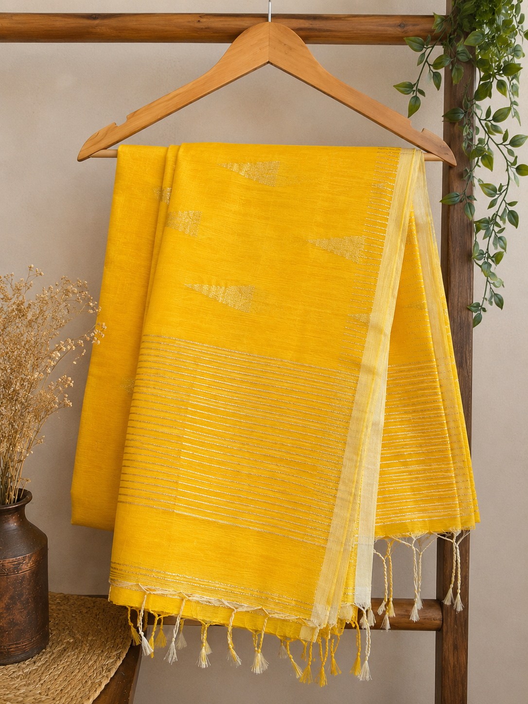 Kanak Rekha – Bright Yellow Khadi Cotton