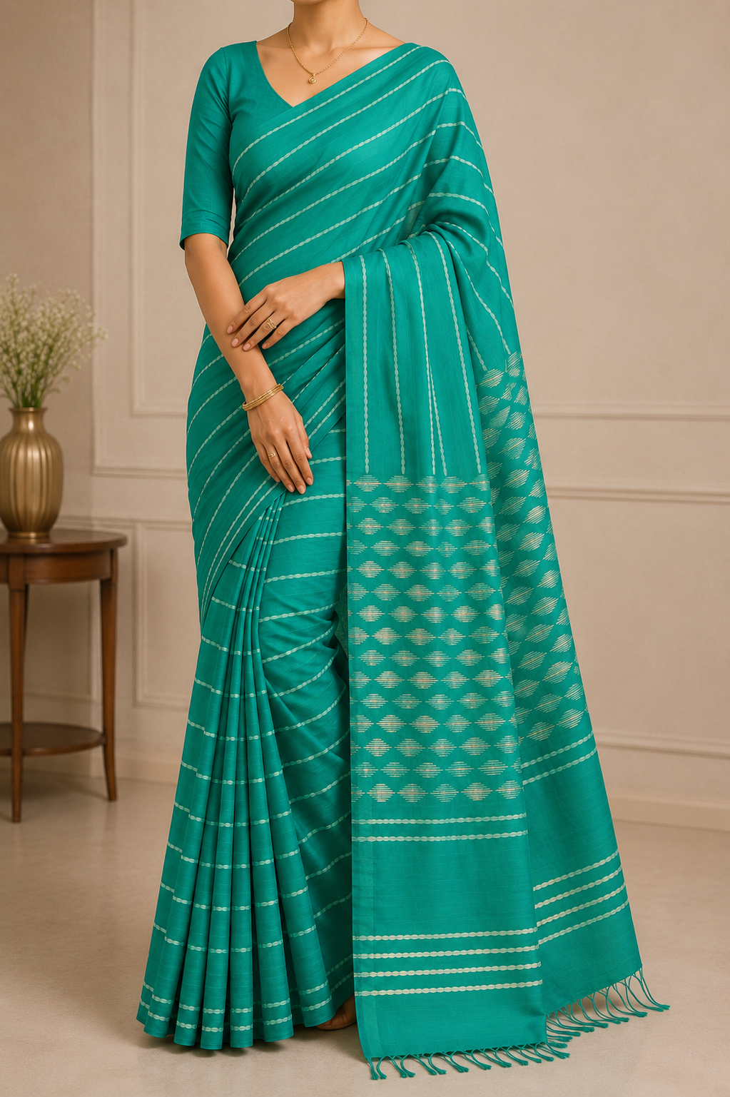 Emerald Tide Bhagalpuri Cotton Silk