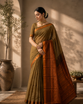 Olive Aura - Chanderi Silk