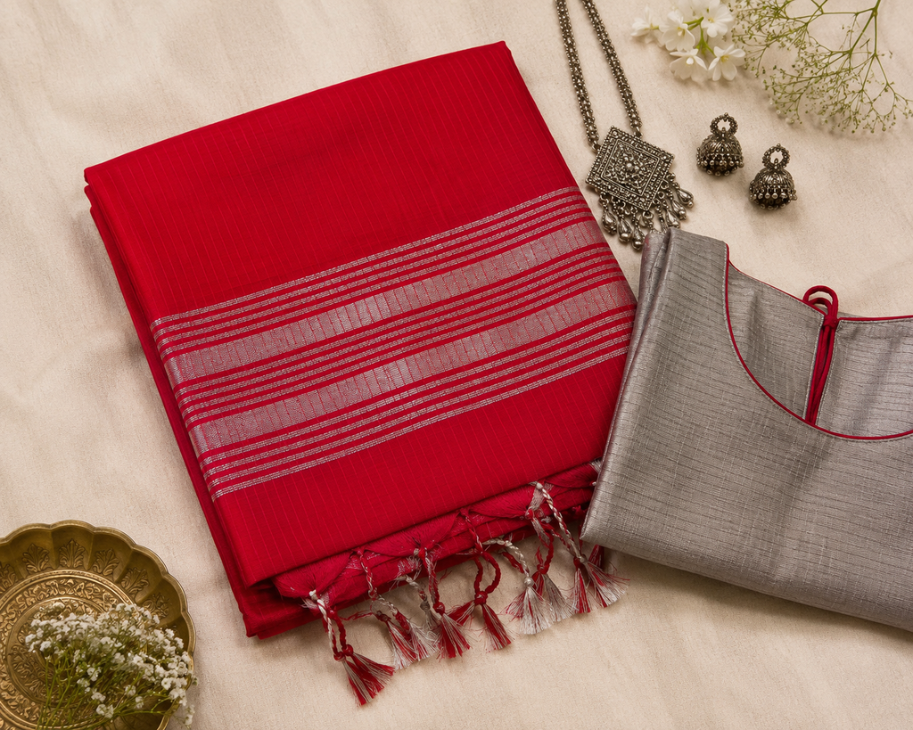Crimson Grace - Maheshwari Cotton