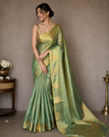 Sage Gold Tissue Silk