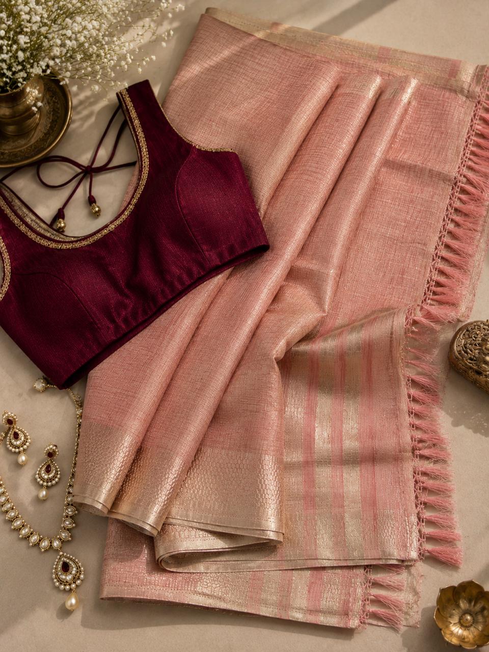 Blush Rose Gold Tissue Silk