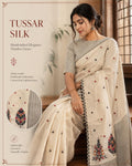 Handcrafted Tussar Silk with Embroidery